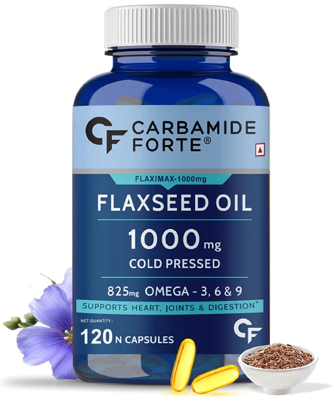 Carbamide Forte Cold Pressed Organic Flaxseed Oil Omega 3 6 9 Capsules, 360 g-1.webp